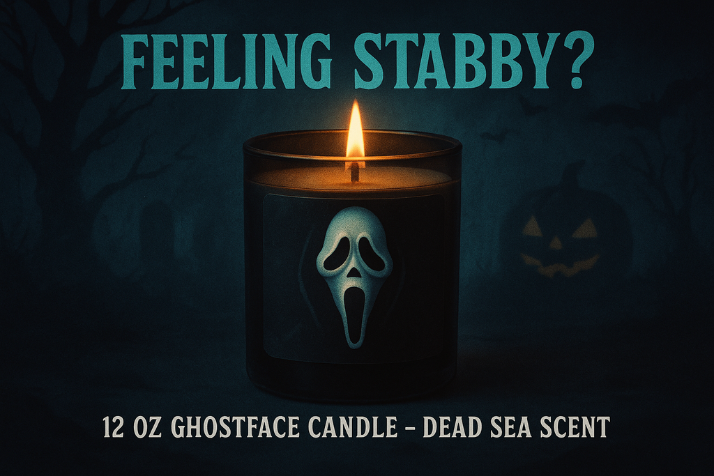 12 oz Feeling Stabby Ghostface Candle Halloween Promotion