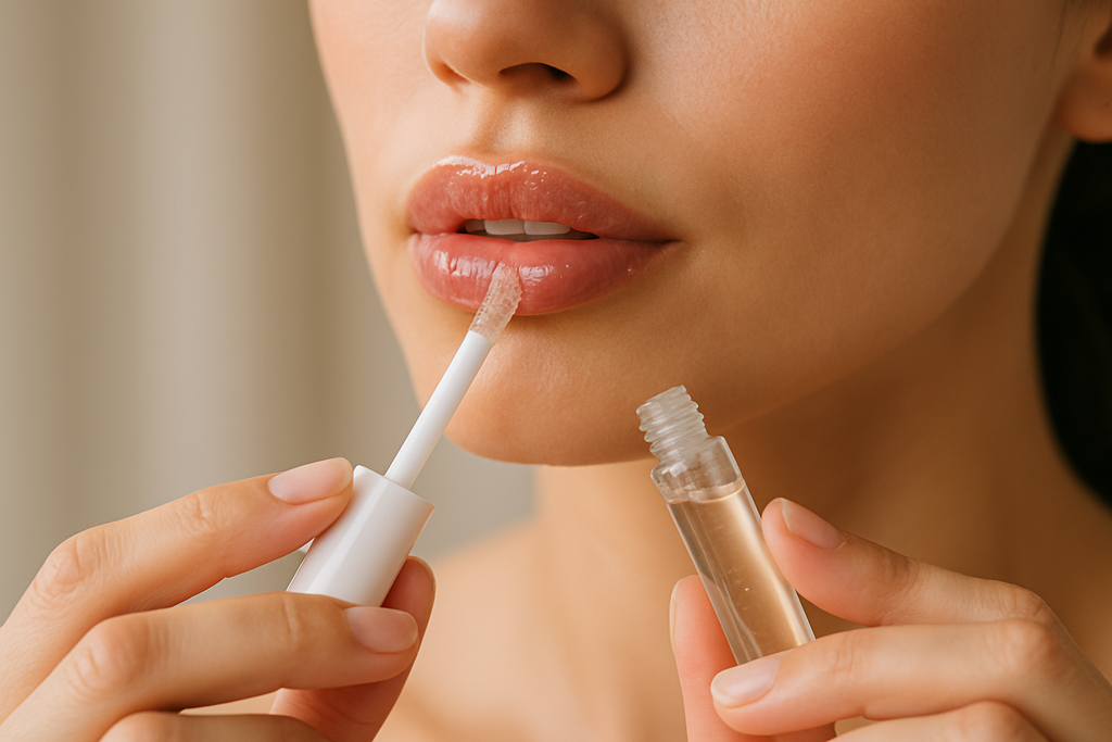 Someone using Lip Gloss